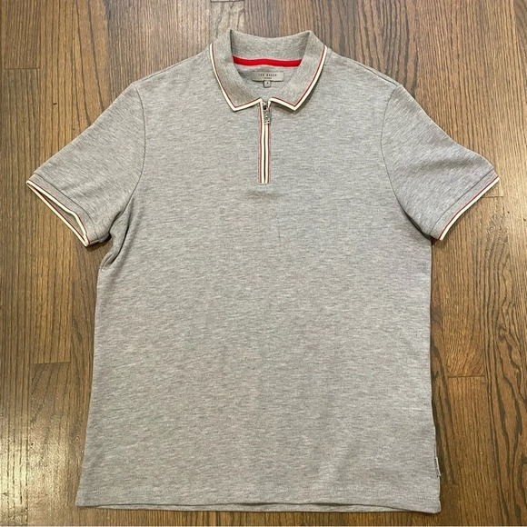 Ted Baker Men’s Textured Polo with Zip Neck - Picture 1 of 8